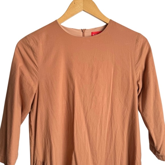 The Lines In Between Copper Asymmetrical Knee Length Dress Women’s XS Boho - Picture 4 of 7